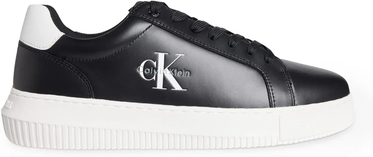 Calvin Klein Herren Кроссовки с чашечной подошвой Chunky Mono из Leder, Black Bright White