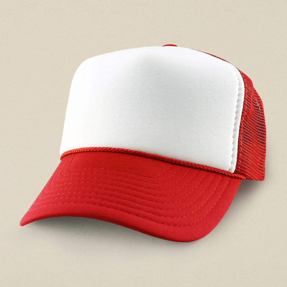 

Однотонная двухцветная кепка-тракер с сетчатой ​​задней частью FASHNZFAB, красный/белый