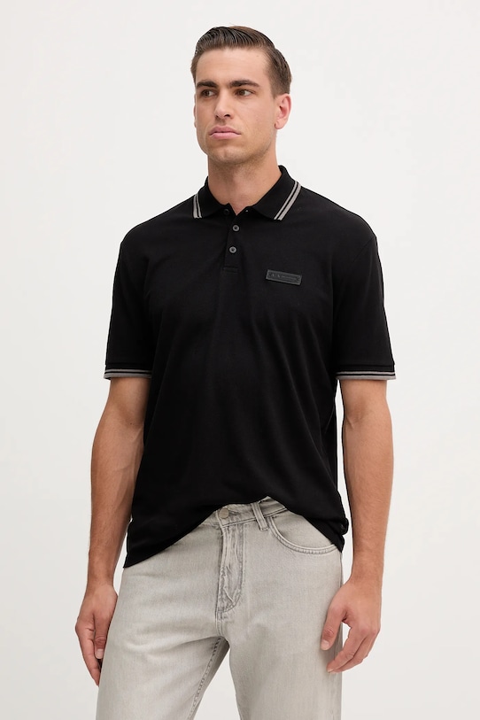 

Хлопковая поло Armani Exchange, черный