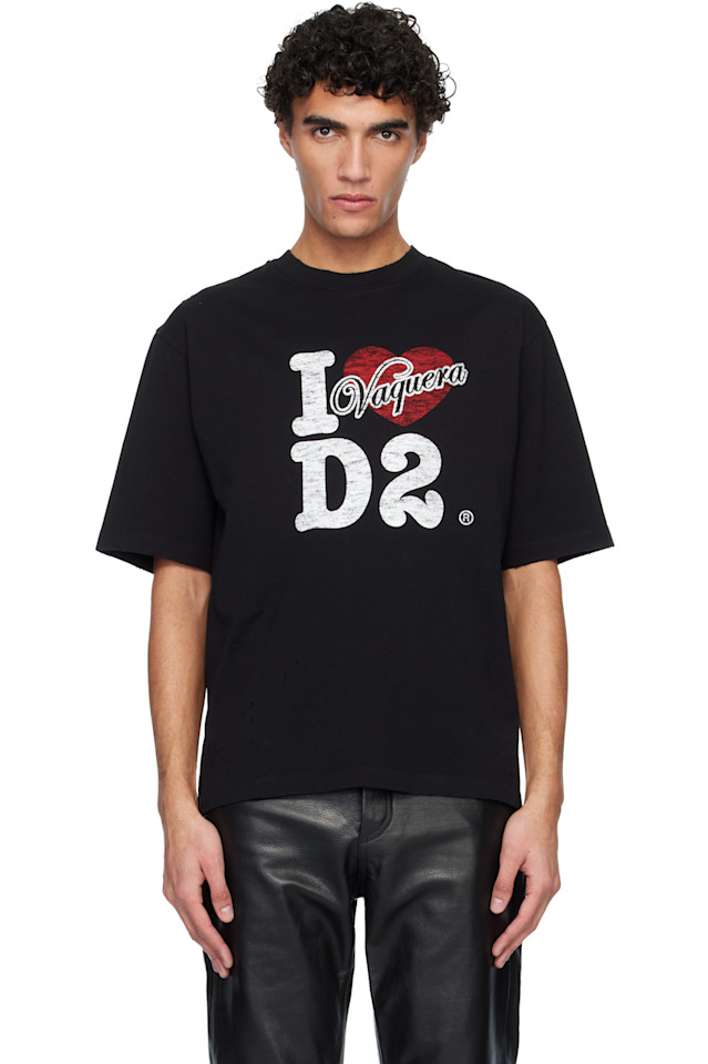 

Футболка свободного кроя в стиле Vaquera Dsquared2, черный