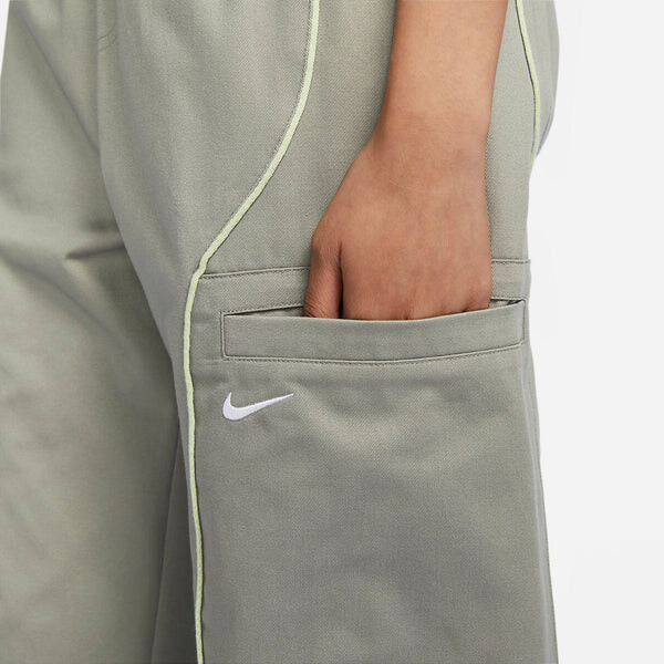 Спортивные брюки с высокой талией, тканые брюки Nike, серый — фото 4