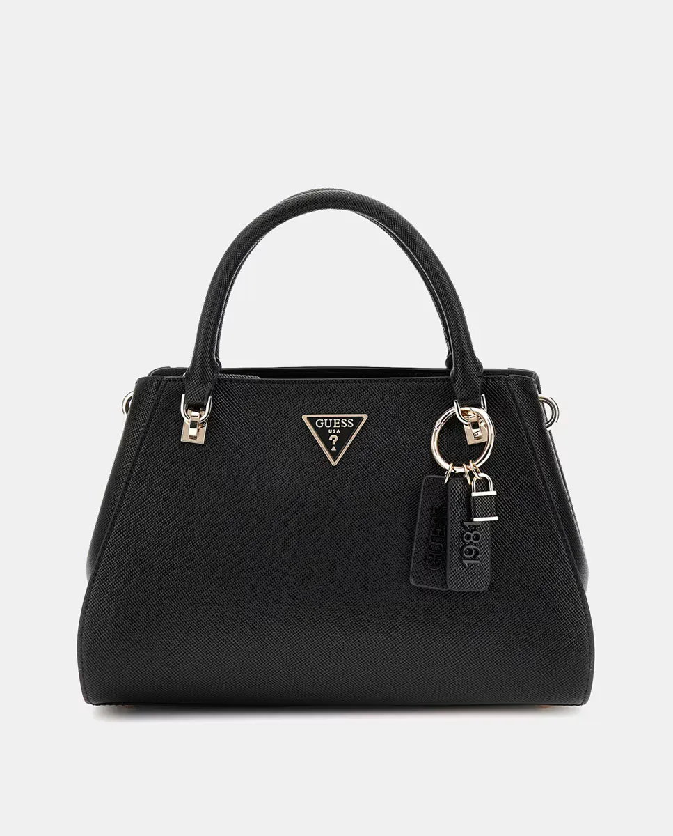 

Сумка из сафьяновой кожи с длинной ручкой и съемной подвеской Guess, черный