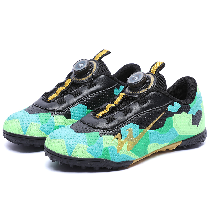 Женские футбольные бутсы Low Top Gold Binary, черно-зеленые — фото 4