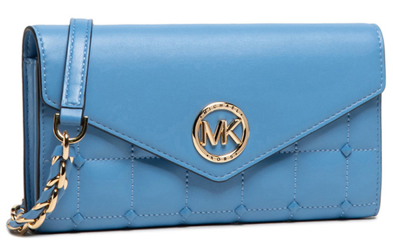 

MICHAEL KORS Кармен Кожаный Конверт Сумка через плечо на пояс Женская Синяя