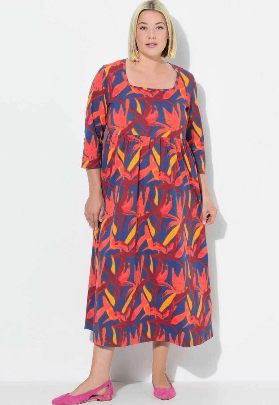 

Платье Ulla Popken BIRD OF PARADISE PRINT EMPIRE A-LINE POCKET , Black