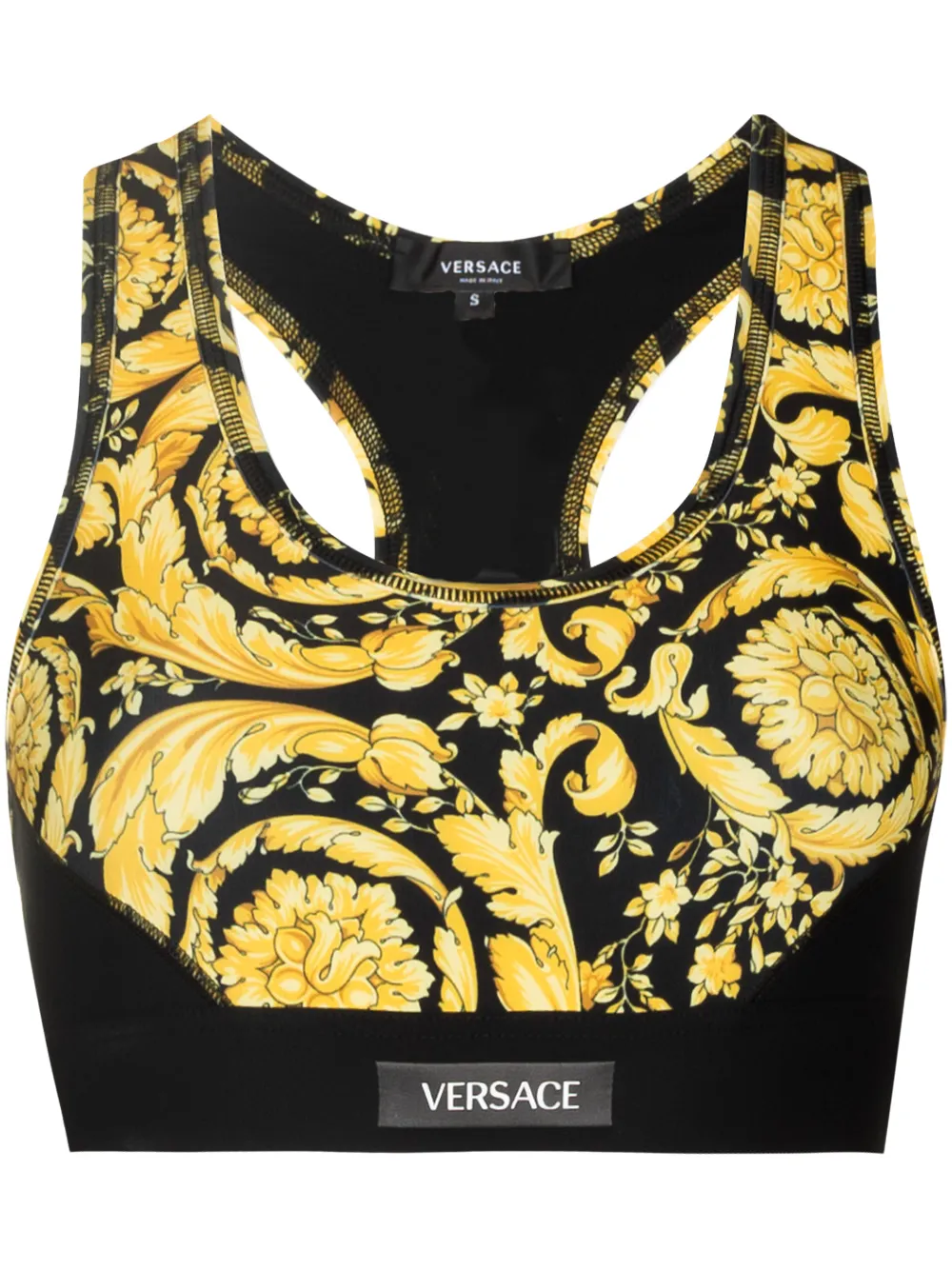

Спортивный бюстгальтер с принтом Barocco VERSACE, черный