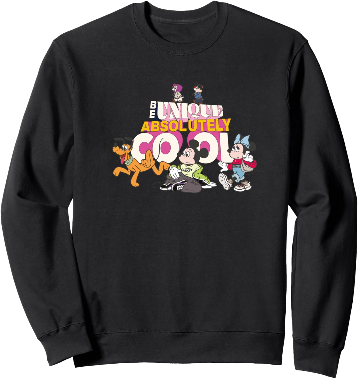 

Крутая уникальная толстовка с изображением Микки и его друзей: Минни, Плуто, Чипа и Дейла Disney, черный