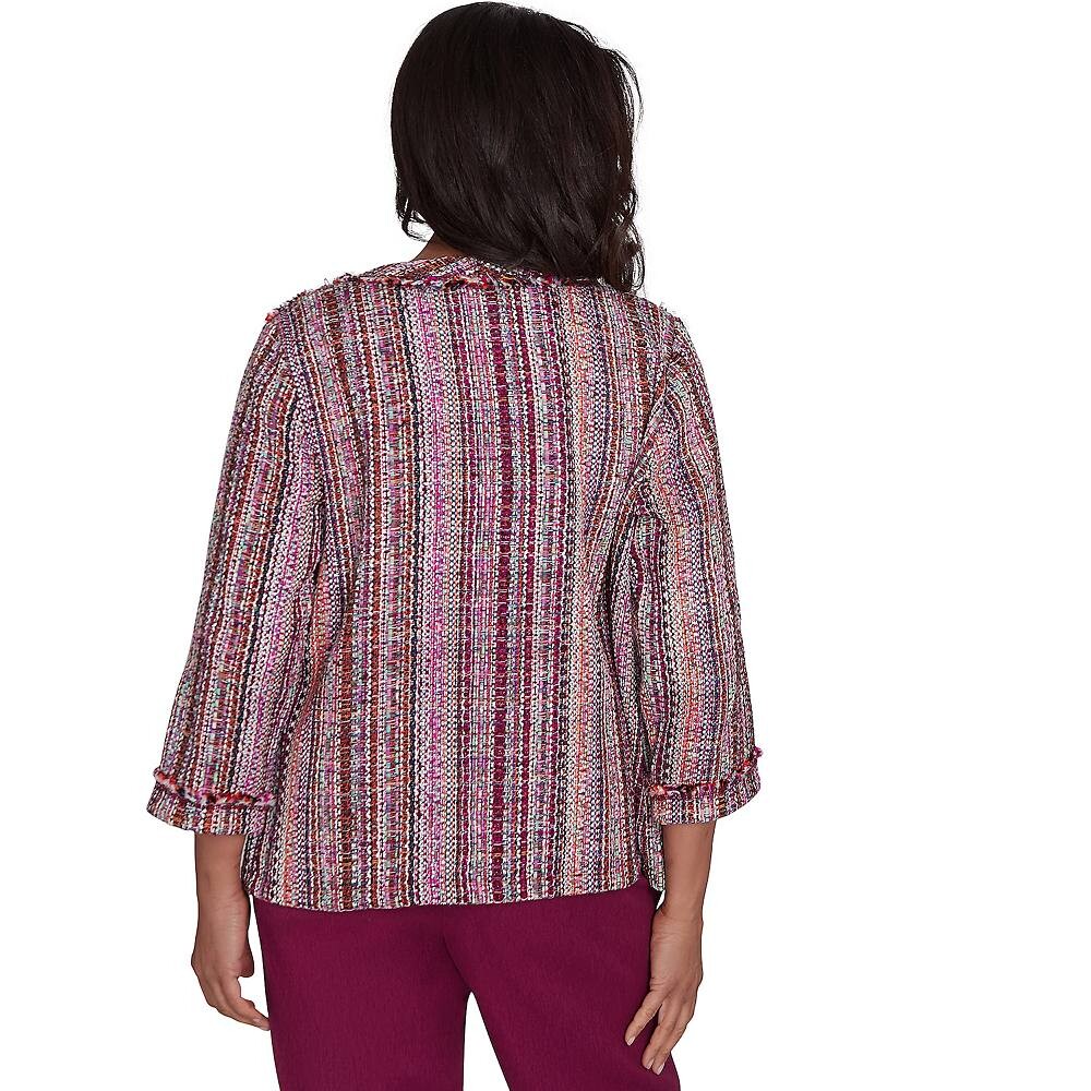 

Текстурная куртка с бахромой Petite Alfred Dunner, цвет Multi Red