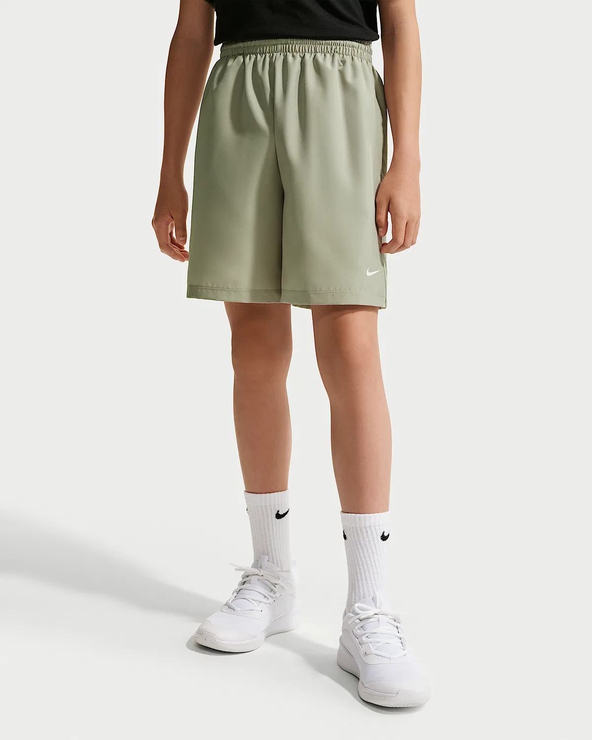 Детские тренировочные шорты Nike Dri-FIT Big Kids' Multi, Spruce Fog/White — фото 2