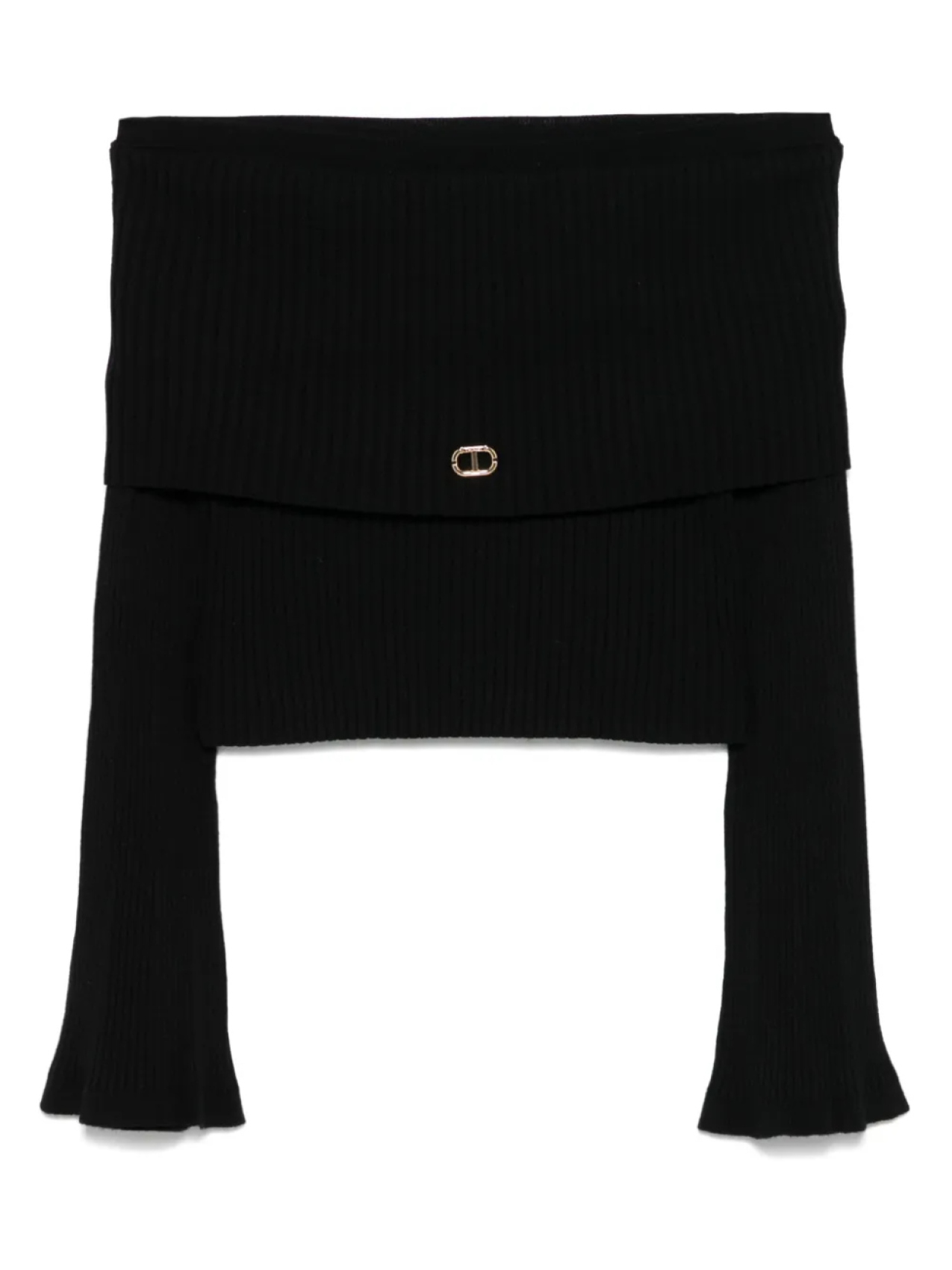 

TWINSET Детский свитер с открытыми плечами TWINSET Kids, черный
