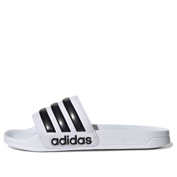 

Тапочки adilette shower slide 'white black' Adidas, белый