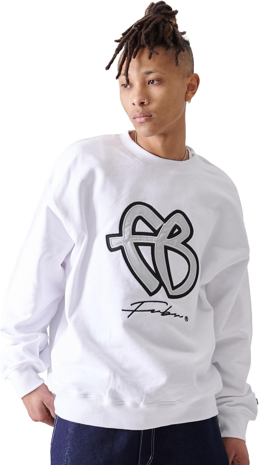 

Толстовка с длинными рукавами и круглым вырезом FUBU, унисекс, хип-хоп, американский повседневный стиль, большие размеры, fam-51704, белый