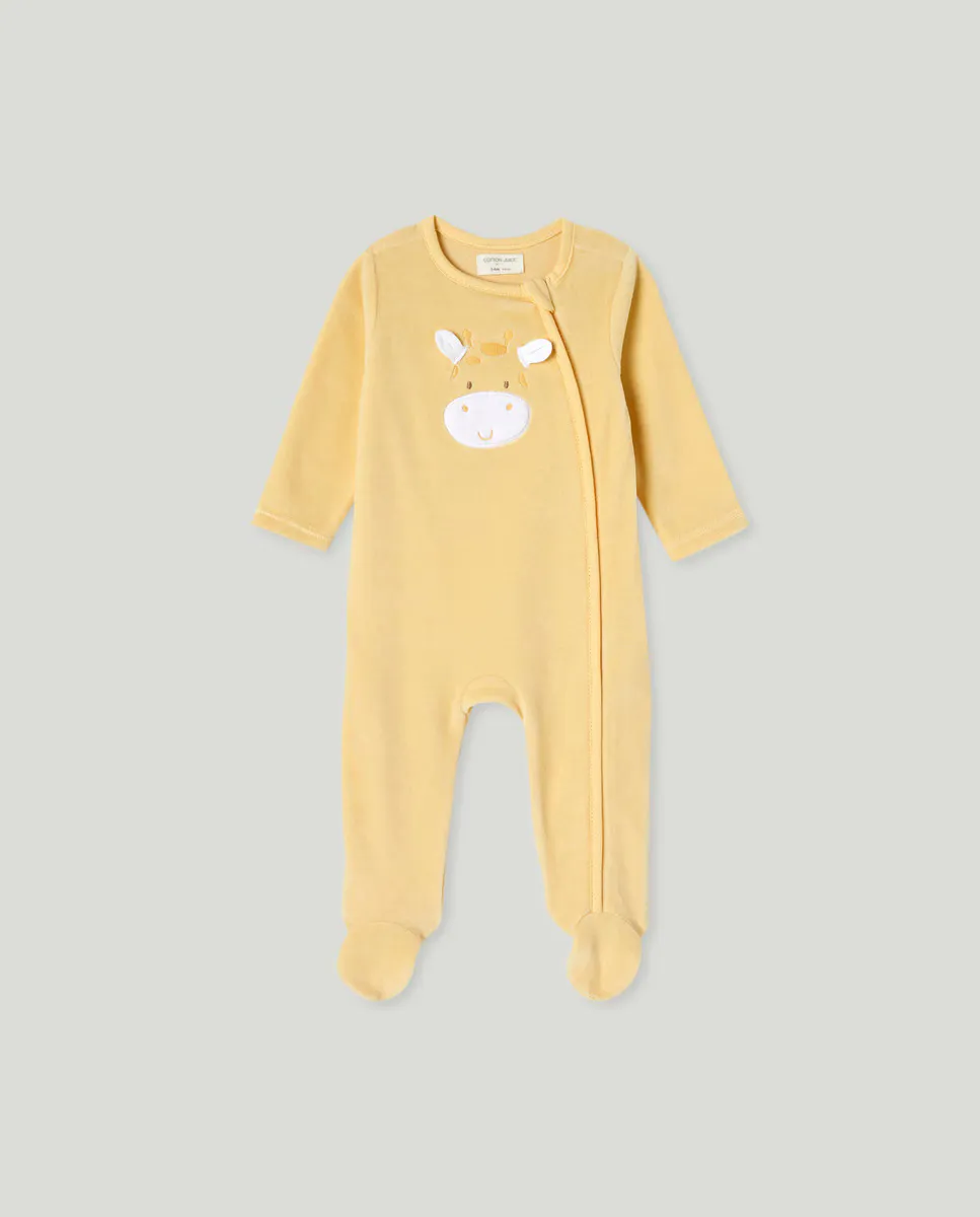 

Длинный комбинезон для девочки Cotton Juice, желтый