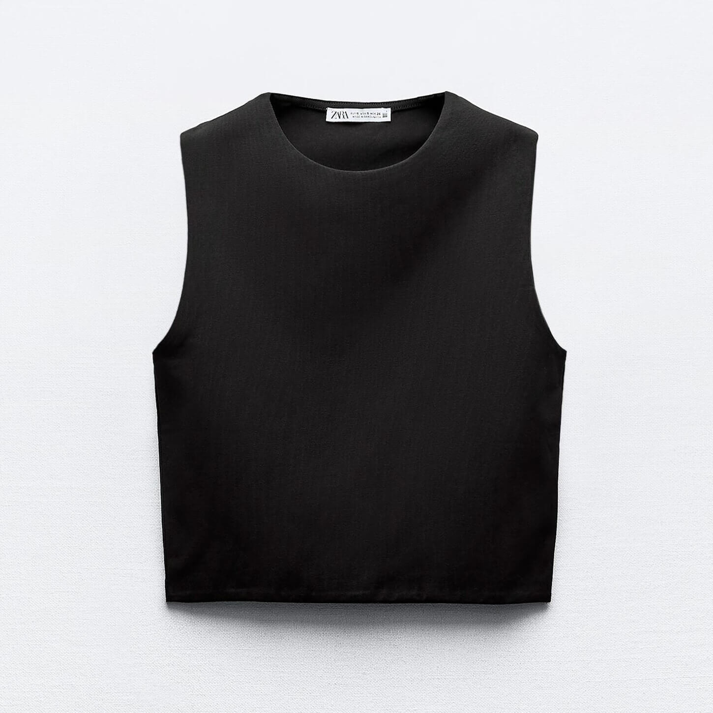 

Кроп топ Zara Sleeveless, черный