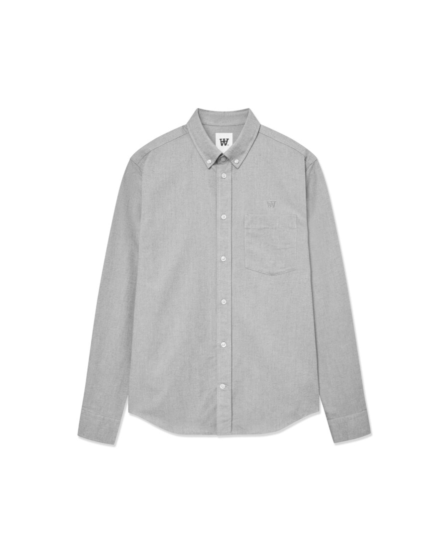 

Рубашка на пуговицах классического кроя WOOD WOOD WWAdam, светло-серый