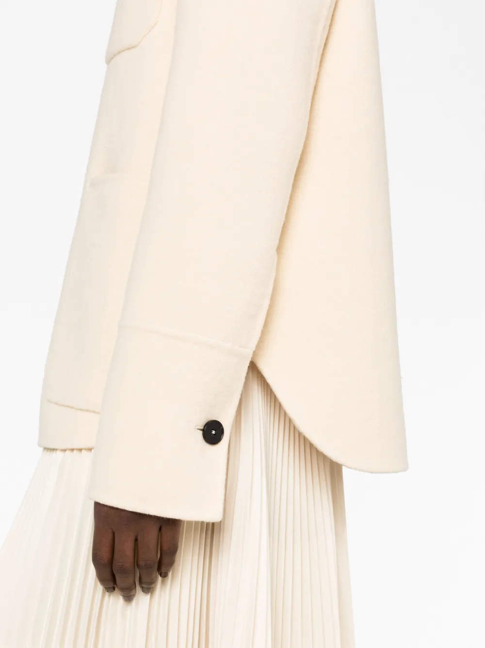 Шерстяная куртка-рубашка на пуговицах JIL SANDER, нейтральный — фото 3