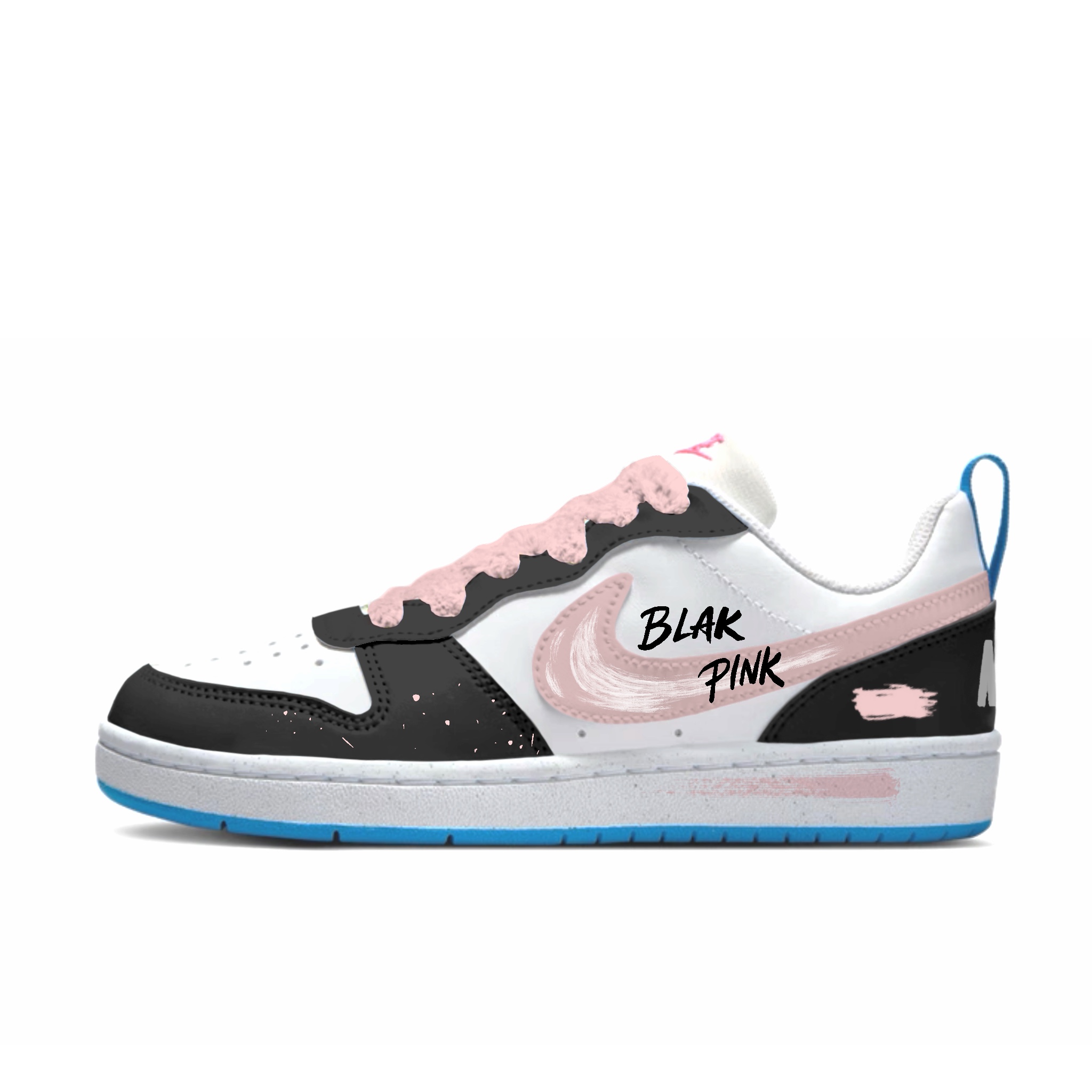 

Nike Кроссовки для скейтбординга Court Borough Cool Cherry Trace Slip Resistant Abrasion Resistant Low top для детей черно-розовые