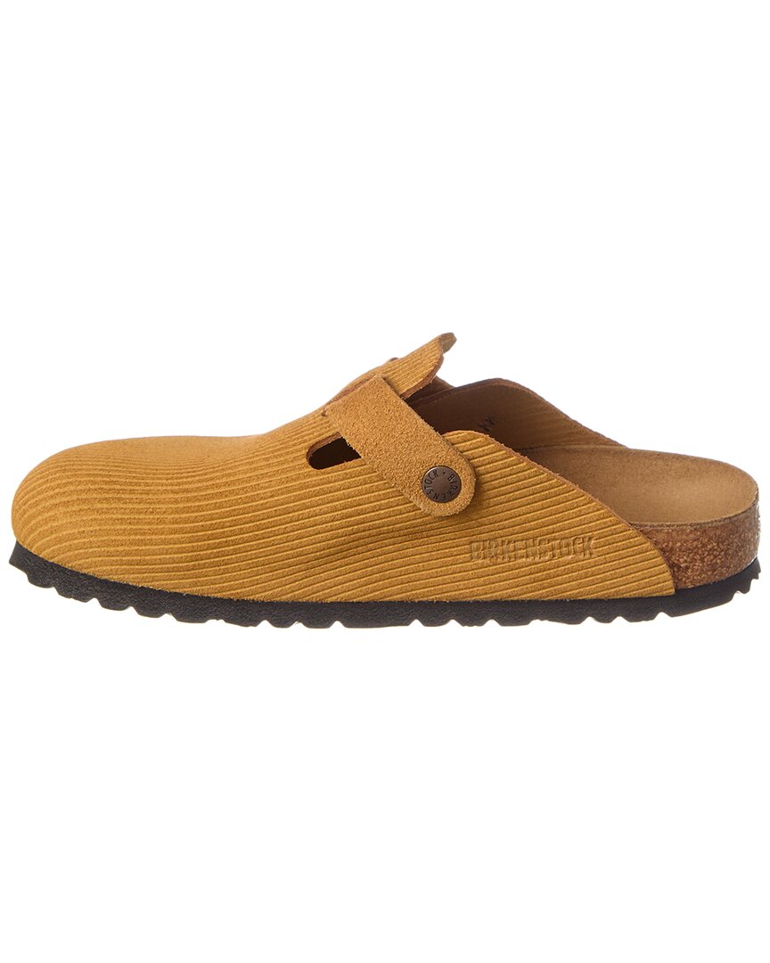 Узкие замшевые сабо Birkenstock Boston, бежевый — фото 2