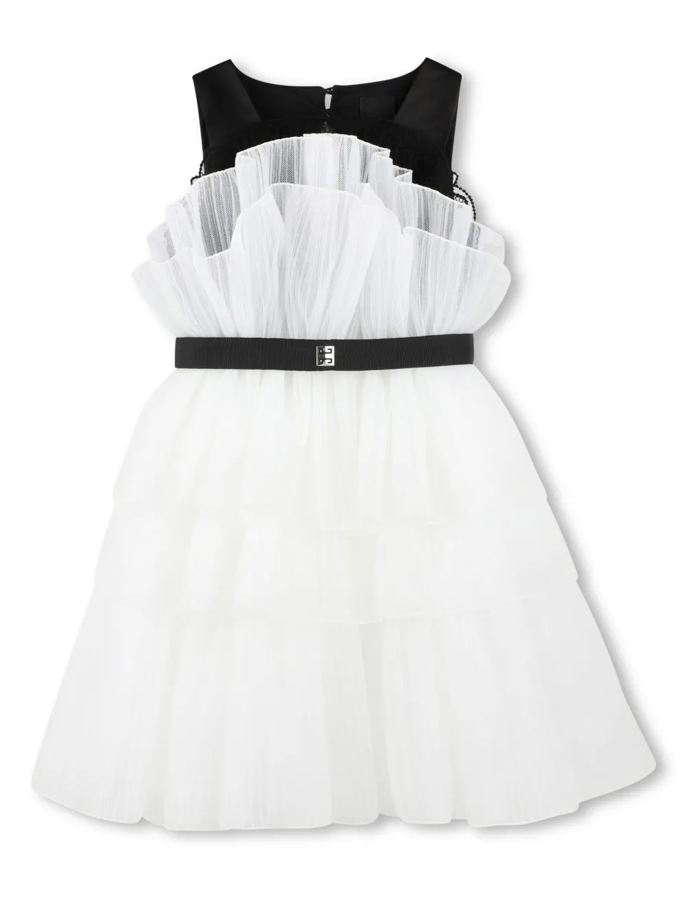 

Платье из тюля с оборками Givenchy Kids, белый