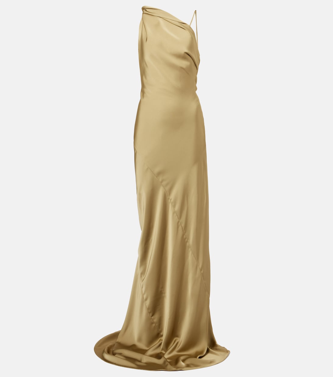 

Платье из ламе с драпировкой на одно плечо Entire Studios, Viridian