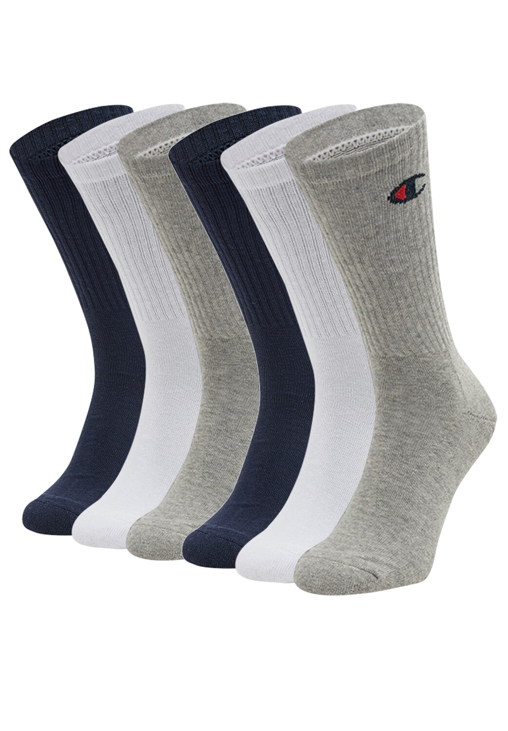 

Носки Champion Crew Socks 6pk, цвет White/Blue/Grey