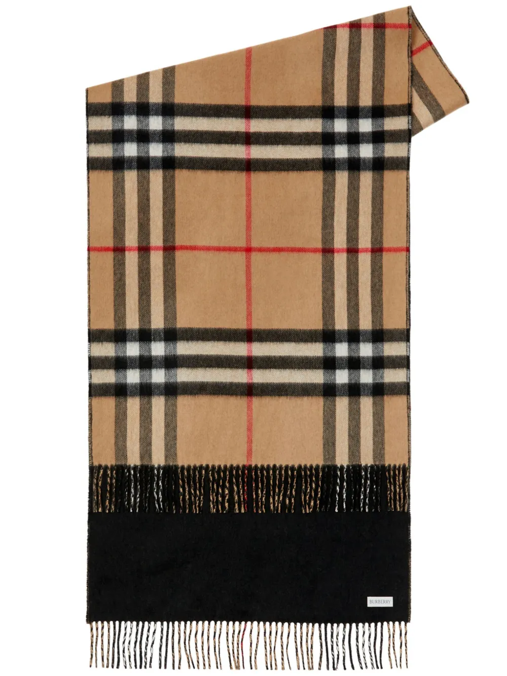 

Двусторонний кашемировый шарф в клетку BURBERRY, черный