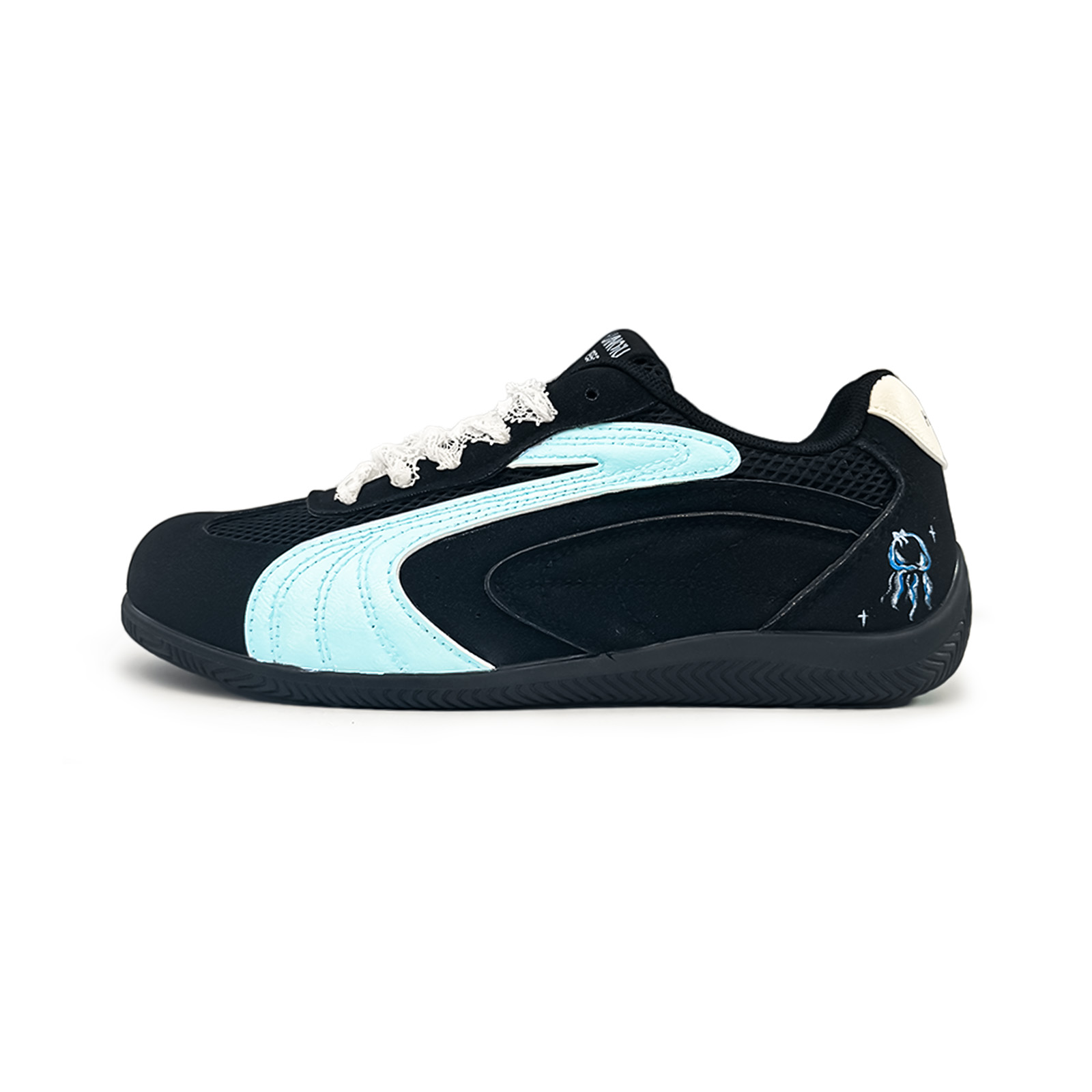 HUANQIU Кроссовки Bubble Jellyfish Synthetic Leather Lightweight Coverage Low top Racing Unisex Black Blue — фото 3