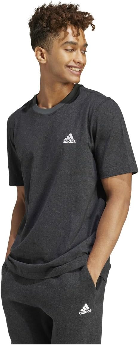 

Мужская сезонная меланжевая футболка с коротким рукавом (KNQ99) Adidas, черный