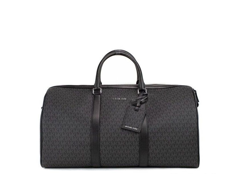 

Сумка-рюкзак Harrison Black Signature PVC Duffle Travel Weekender Michael Kors