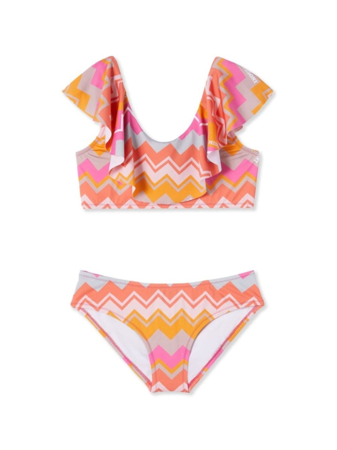 

Missoni Kids комплект бикини с шевронным принтом по всей поверхности, розовый