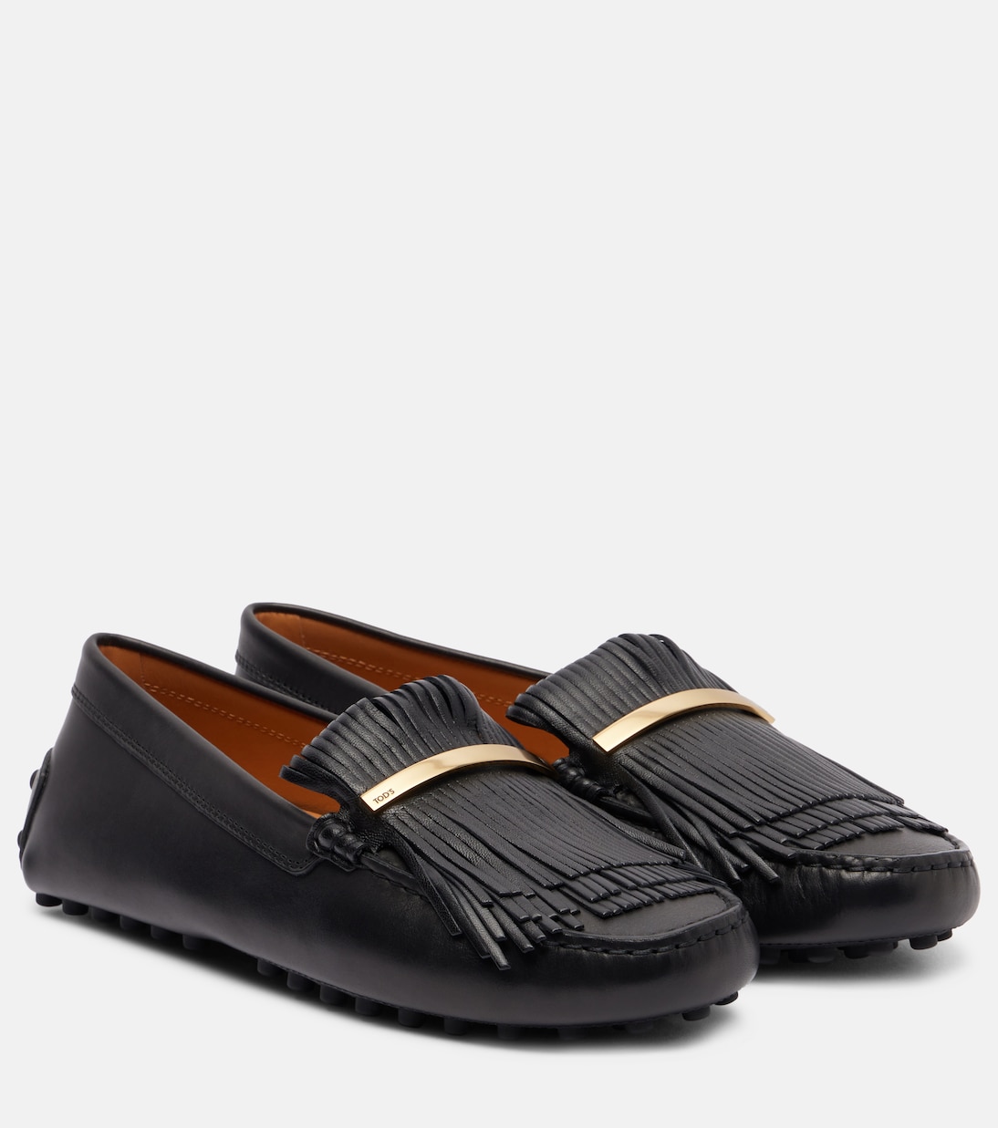 Кожаные мокасины Gommino для вождения Tod's, черный