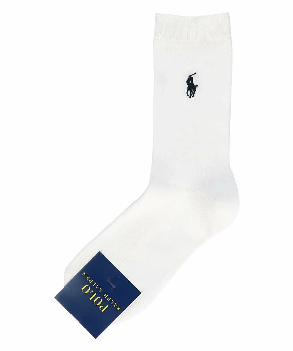 Женские ребристые носки One Point Polo Ralph Lauren, 90. White