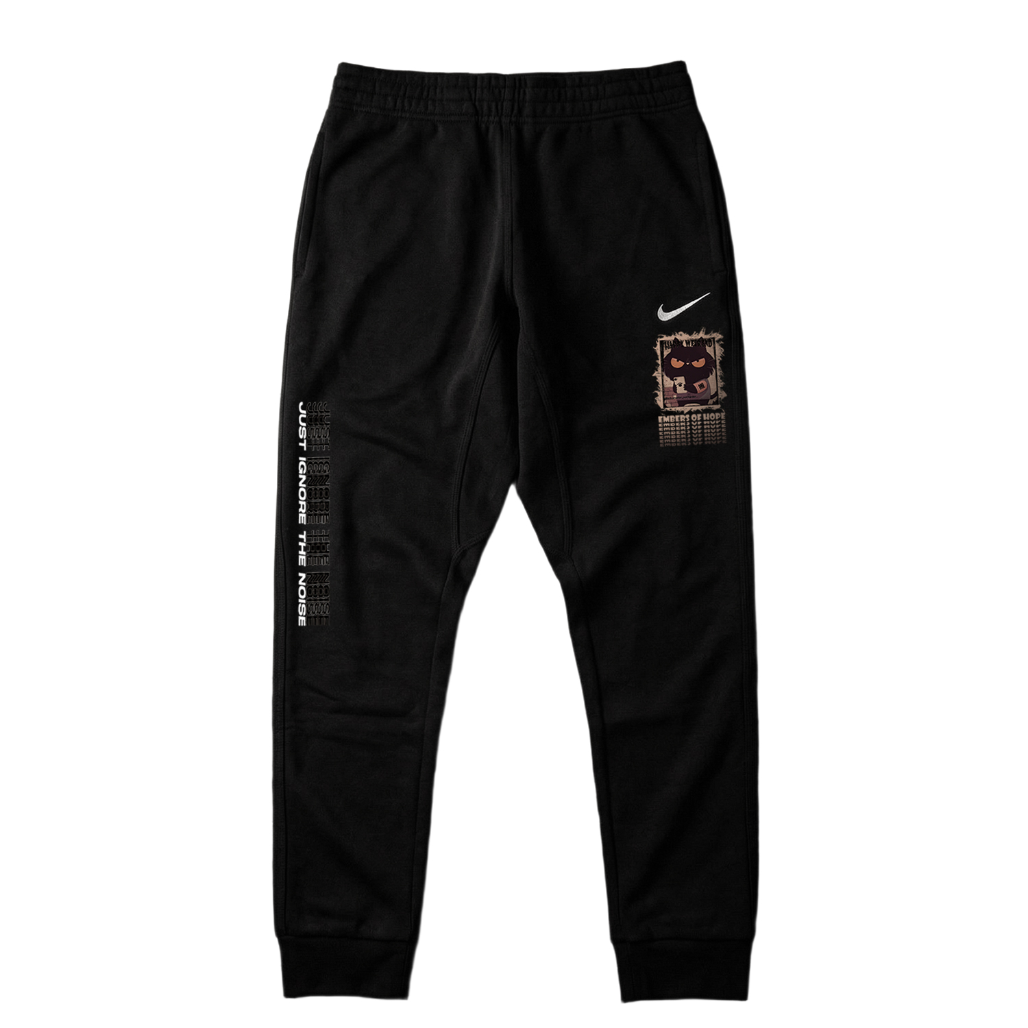 

Nike Вязаные спортивные штаны унисекс, черные, со средними манжетами