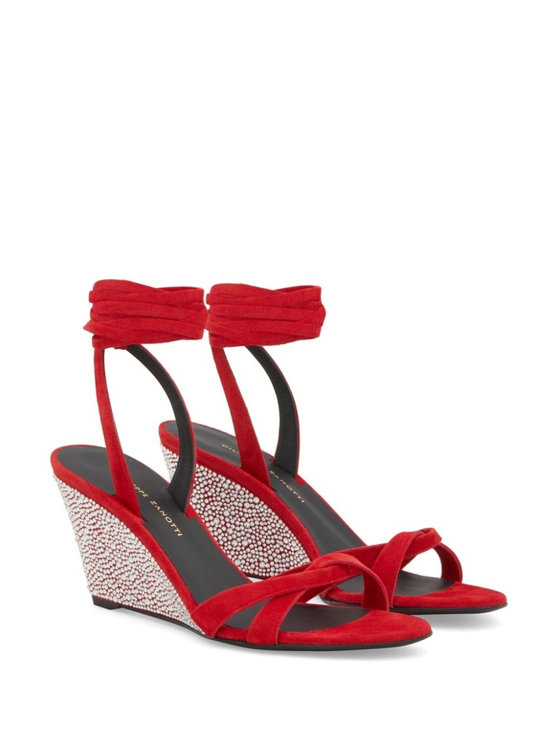 Giuseppe Zanotti босоножки с кристаллами, красный — фото 2