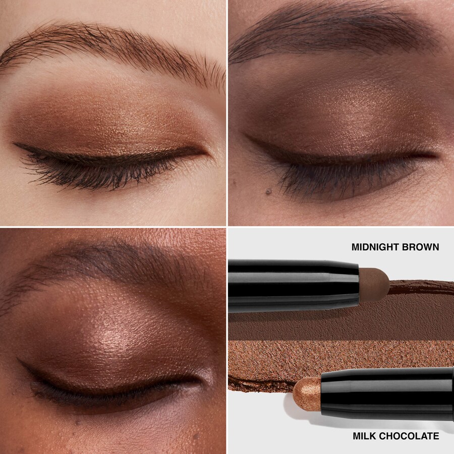 Двусторонний стойкий водостойкий кремовый карандаш для теней Bobbi Brown, 0.0564 oz/1.6 g, Milk Chocolate /Midnight Brown — фото 3