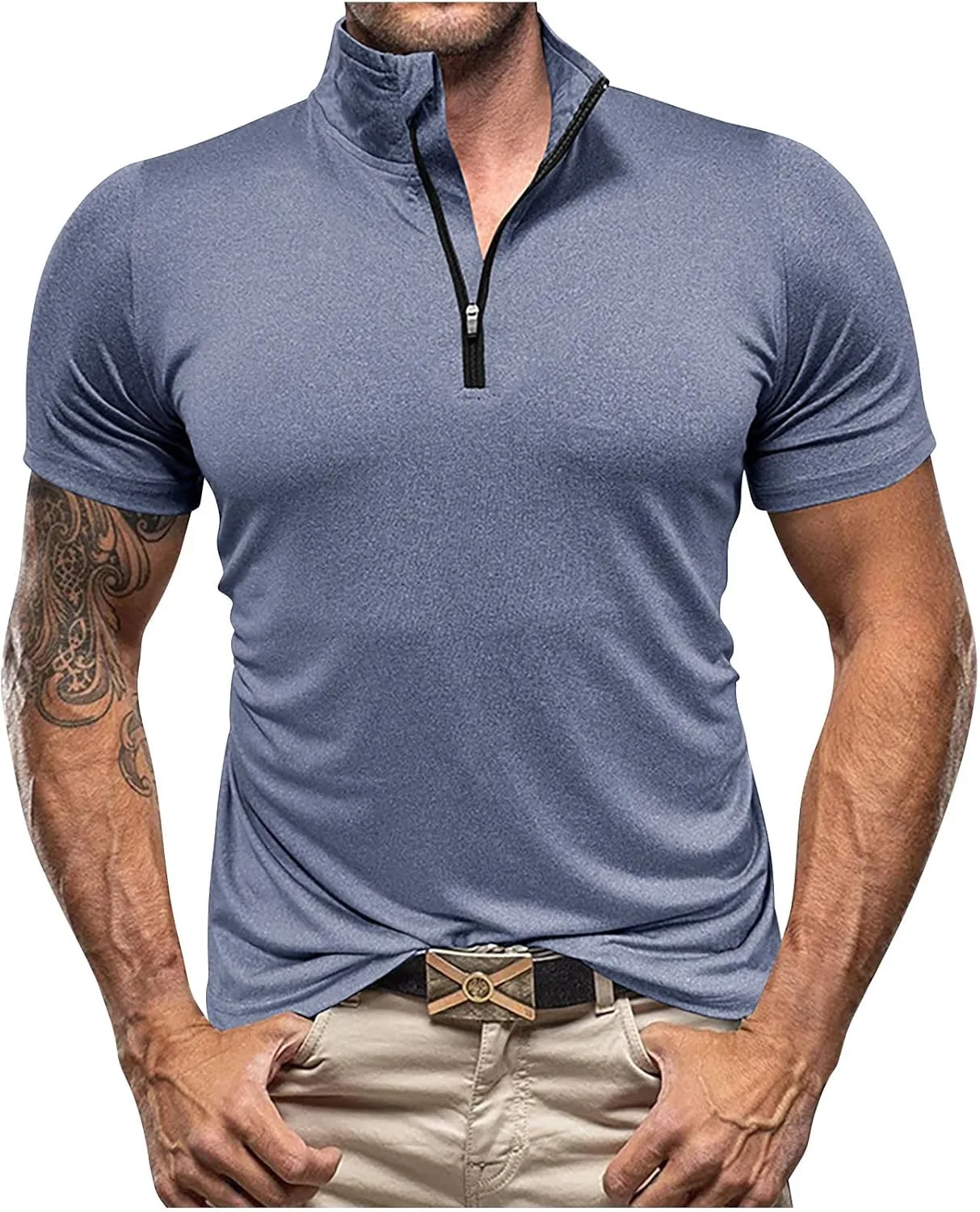 

Мужская поло с коротким рукавом Casual Slim Fit QUNPIU