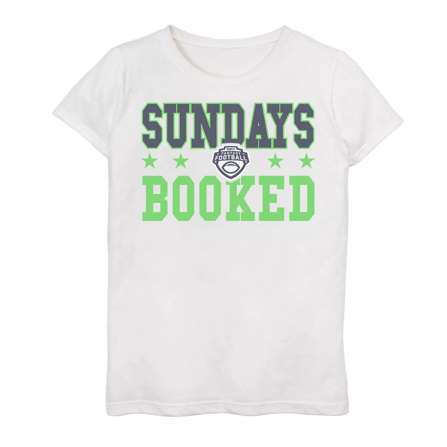 

Зеленая футболка с графическим логотипом ESPN Fantasy Football Sundays Booked для девочек 7–16 лет Licensed Character, белый, Зеленый, Зеленая футболка с графическим логотипом ESPN Fantasy Football Sundays Booked для девочек 7–16 лет Licensed Character, б