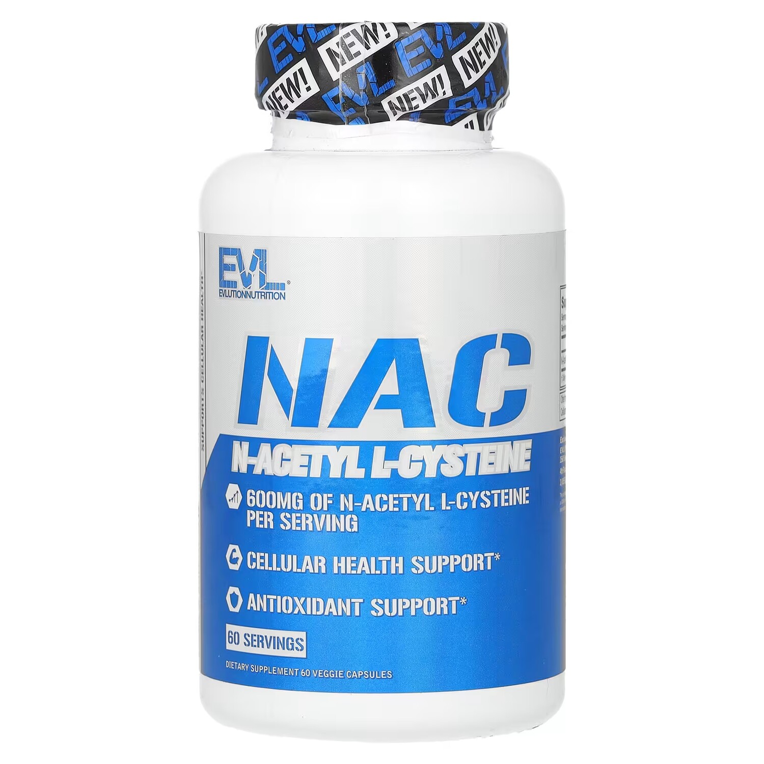 

Добавка EVLution Nutrition NAC 600 мг, 60 растительных капсул