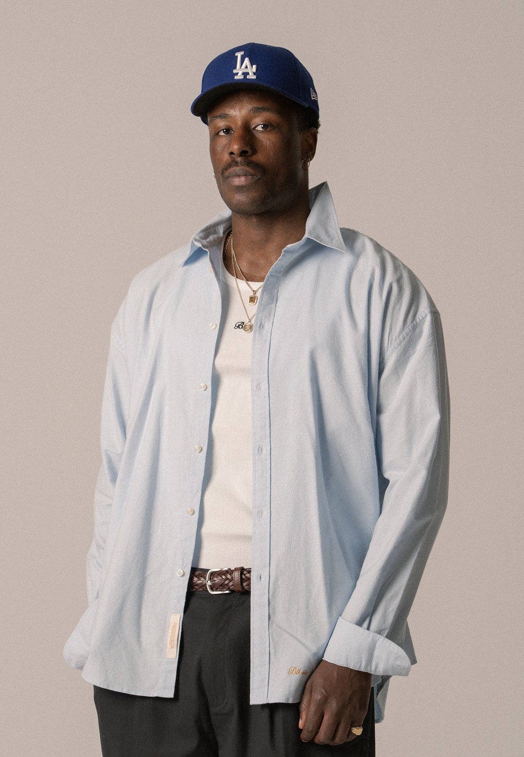 

Рубашка SCRIPT SHIRT UNISEX - Button-down blouse BLKVIS, светло-голубой