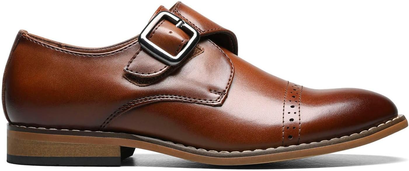 Детские туфли-монки Stacy Adams Boys Desmond Cap-Toe Monk Strap, Cognac — фото 3