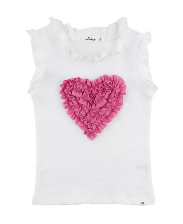 

Детская майка Rebekah с оборками и блестками в форме сердца - для малышек. Oh Baby!, бежевый