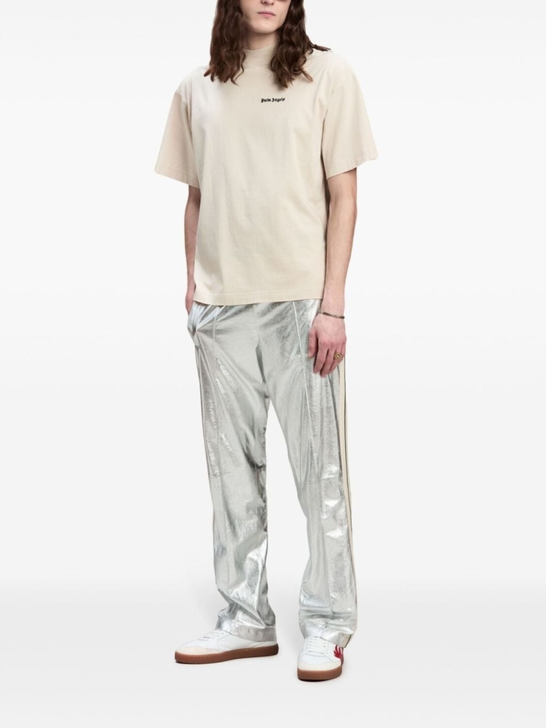Palm Angels комплект из трех футболок с вышитым логотипом, нейтральный цвет — фото 2