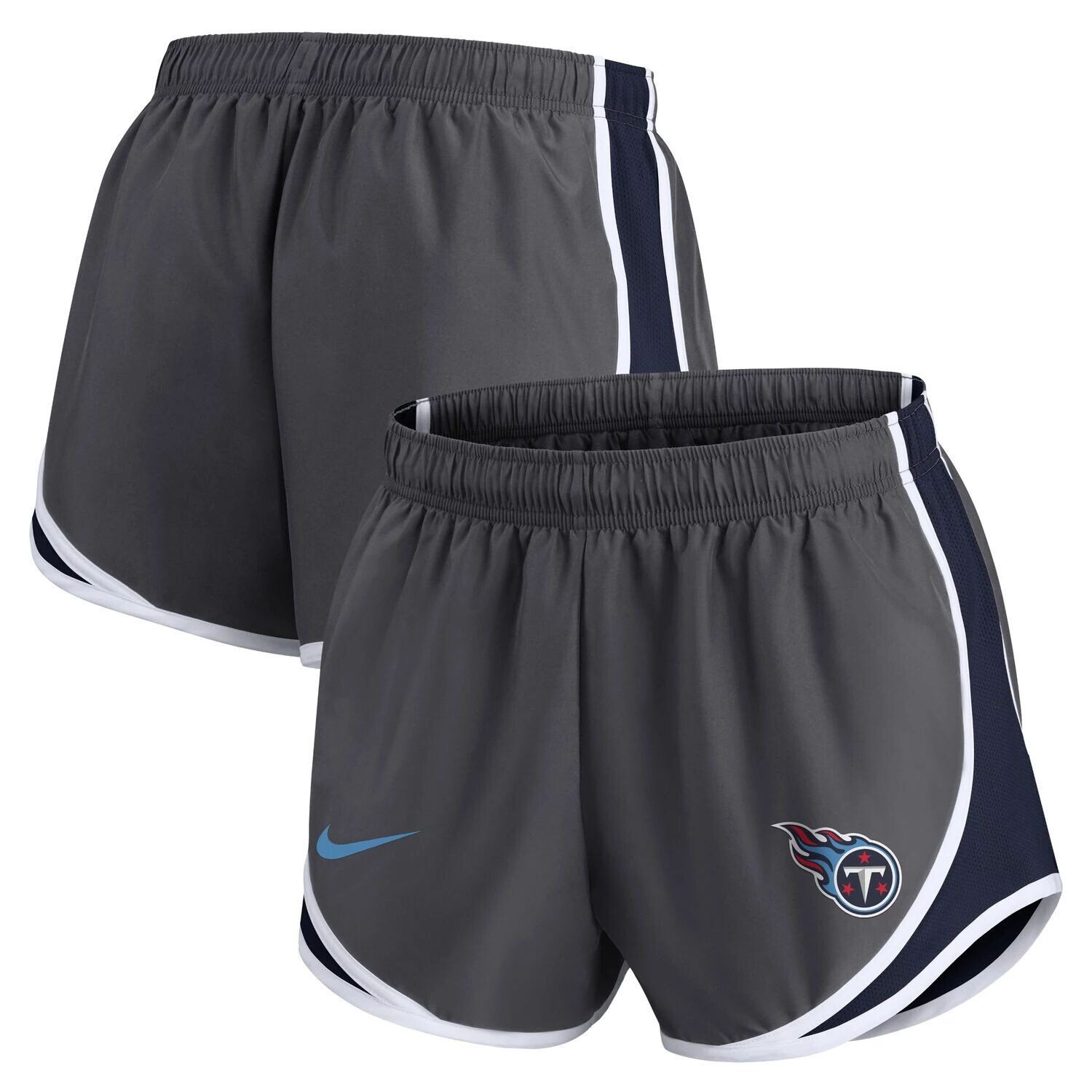 

Женские темно-серые шорты Nike Tennessee Titans с логотипом Performance Tempo Nike