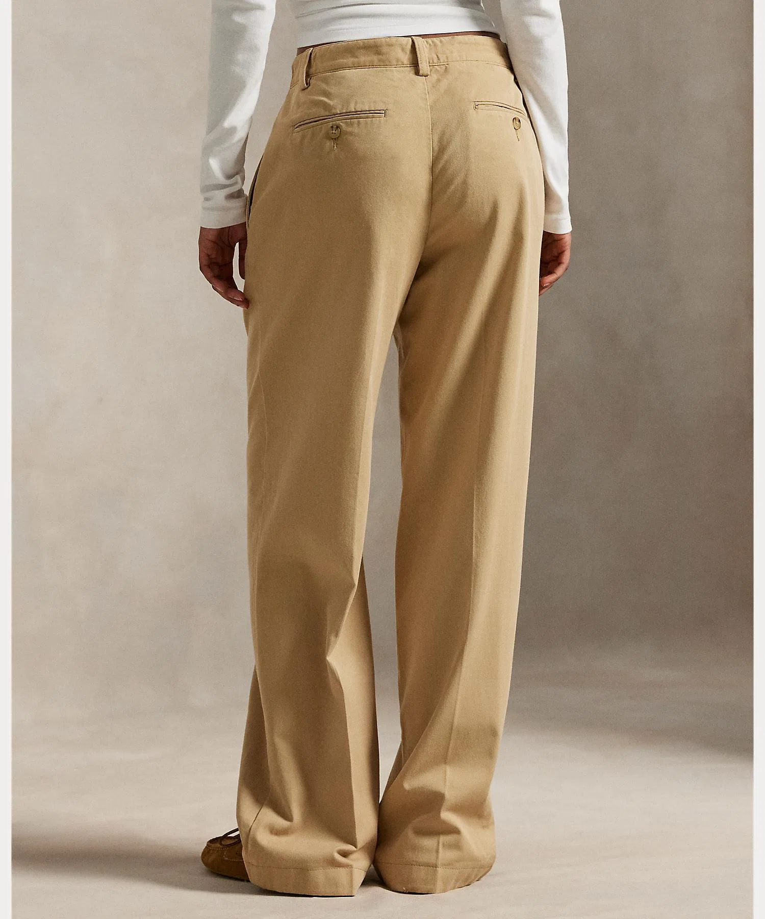 Женские брюки Polo Ralph Lauren Pleated Cotton Blend Relaxed Fit — фото 4