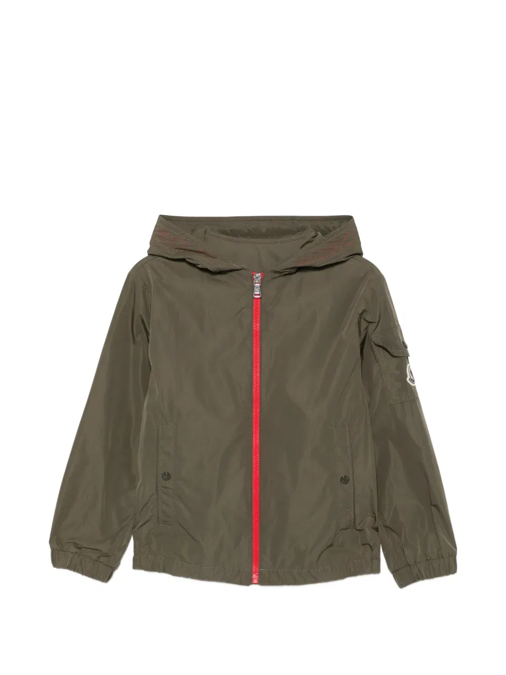 Куртка с капюшоном и нашивкой с логотипом Moncler Enfant, зеленый