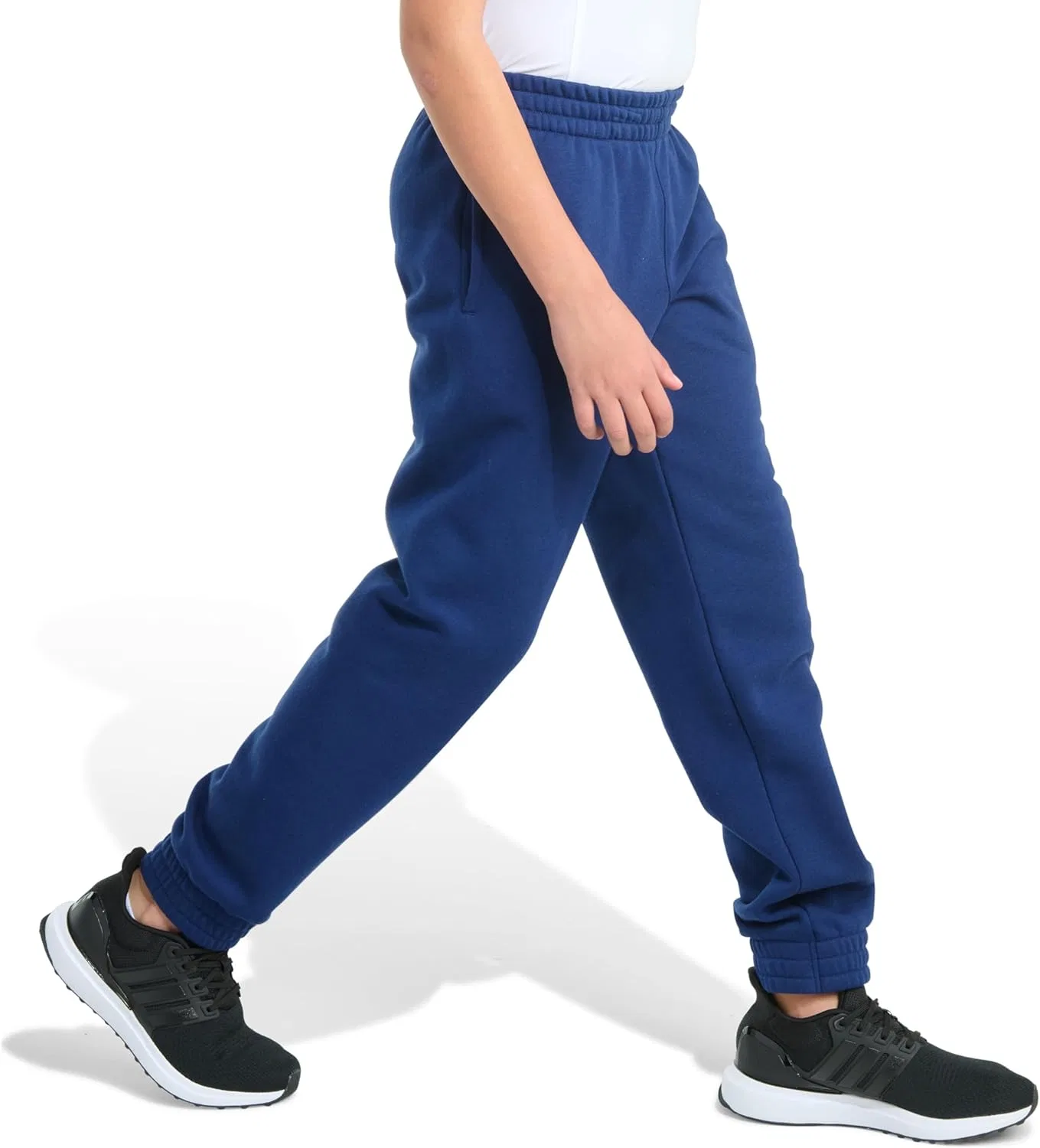 Детские флисовые спортивные брюки Adidas с большим логотипом, Dark Blue Adi — фото 2