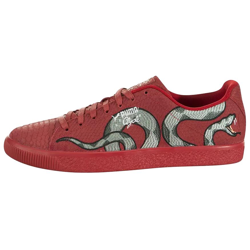 

PUMA Clyde Abrasion Resistant Low Top Skateboard Shoes мужские красные