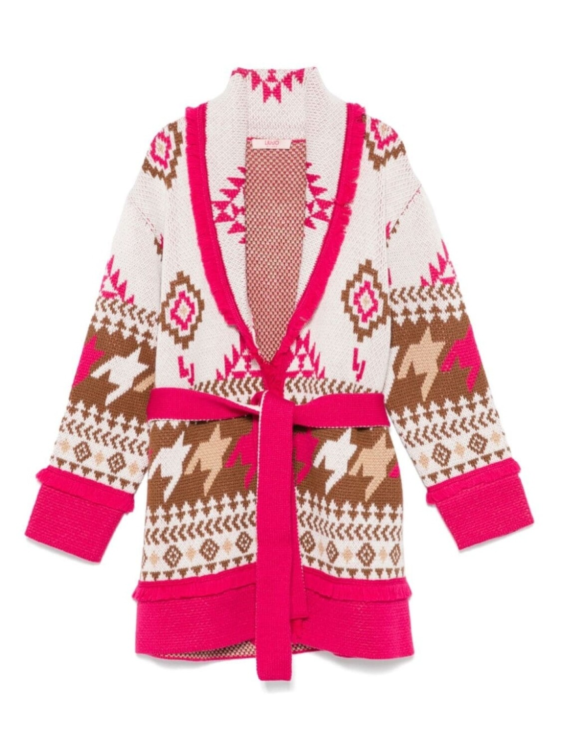

Кардиган Liu Jo Kids с узорчатым жаккардом, розовый