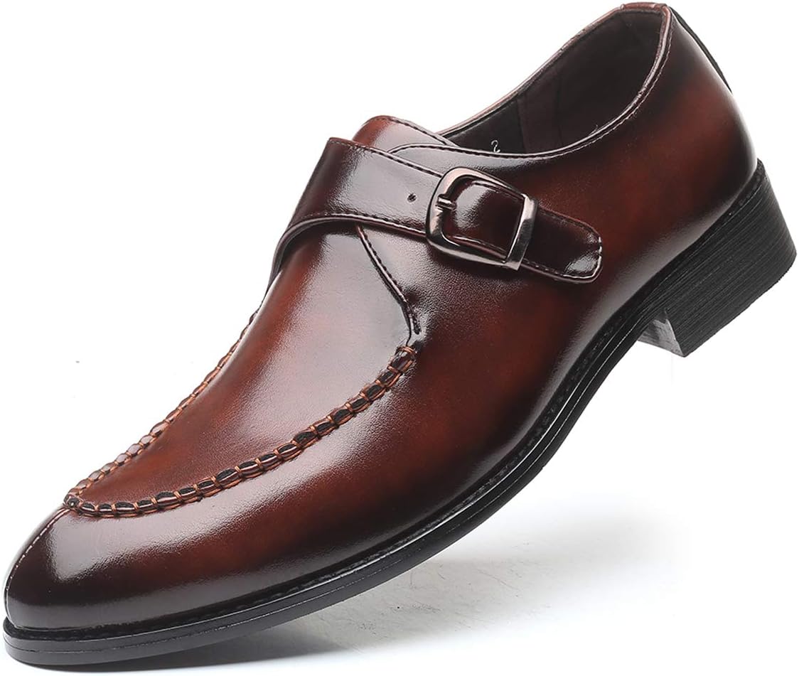 

Мужские туфли Santimon Mens Monk, формальные, для делового и повседневного стиля, удобные модные лоферы без шнурков, коричневый