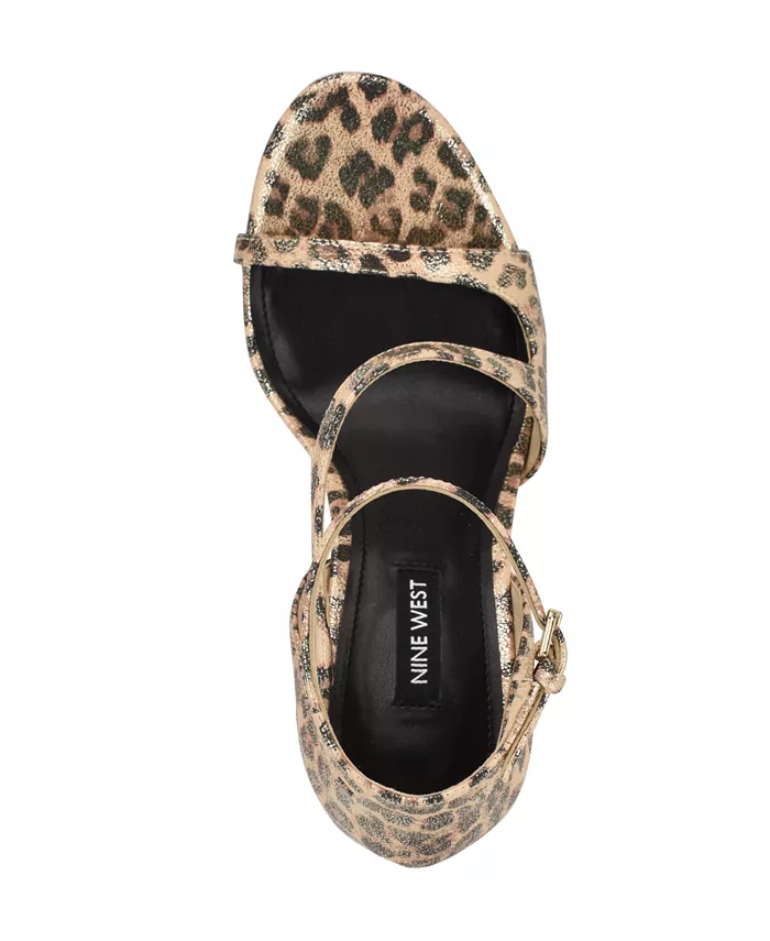 Женские асимметричные босоножки Shimmy на высоком каблуке-стилете Nine West, золотой — фото 4